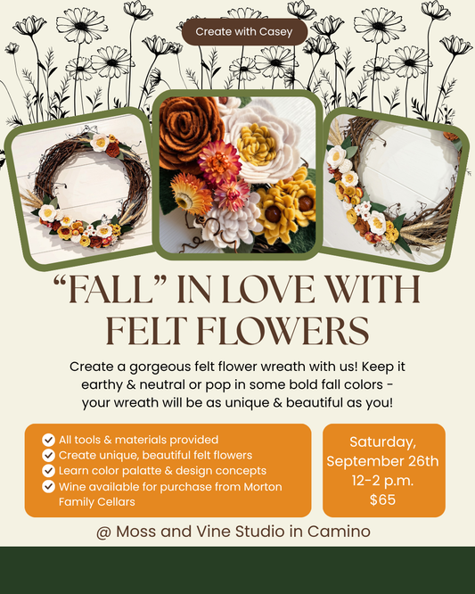 Fall in Love with Felt Flowers, Live Music & Food