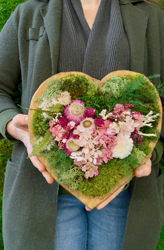 Create a Moss and Flower Heart Bowl: Valentine's Workshop with Preserved Botanicals