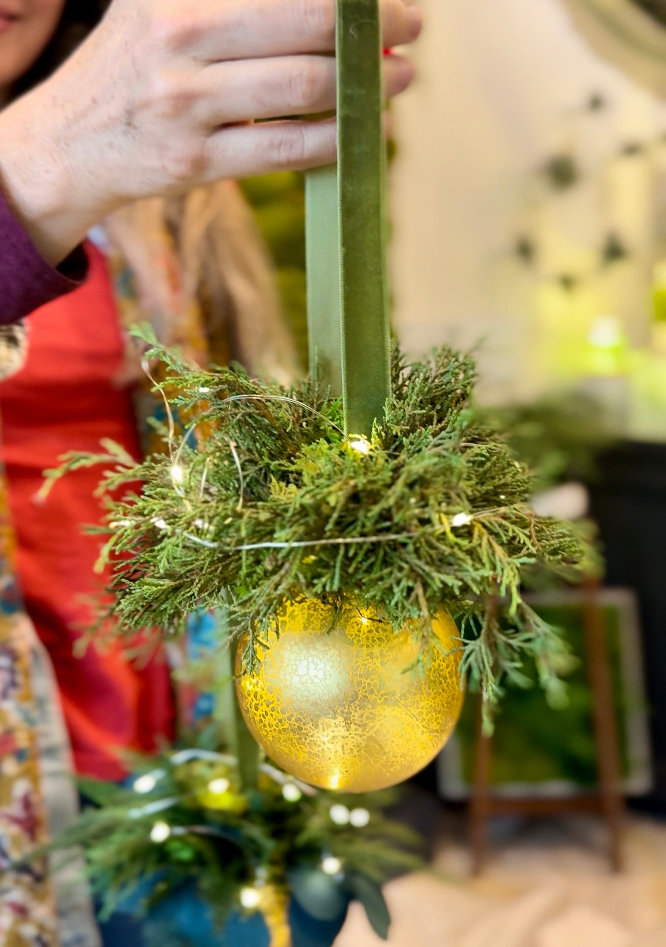 Holiday Ornament Workshop with Everlasting Greenery & Easy Rechargeable Lights